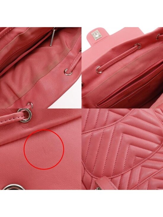 Chanel Chevron Stitch Chain Backpack Lambskin Pink main image 4